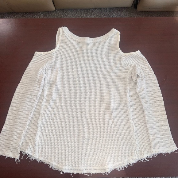 Free People Cream Knit Cold Shoulder Top - Picture 4 of 4